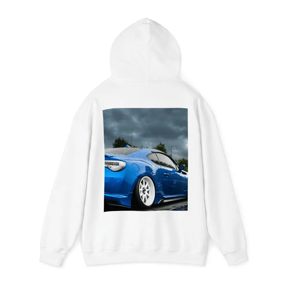 Subaru BRZ Blue Stance Rainy Overcast Sky – Hoodies