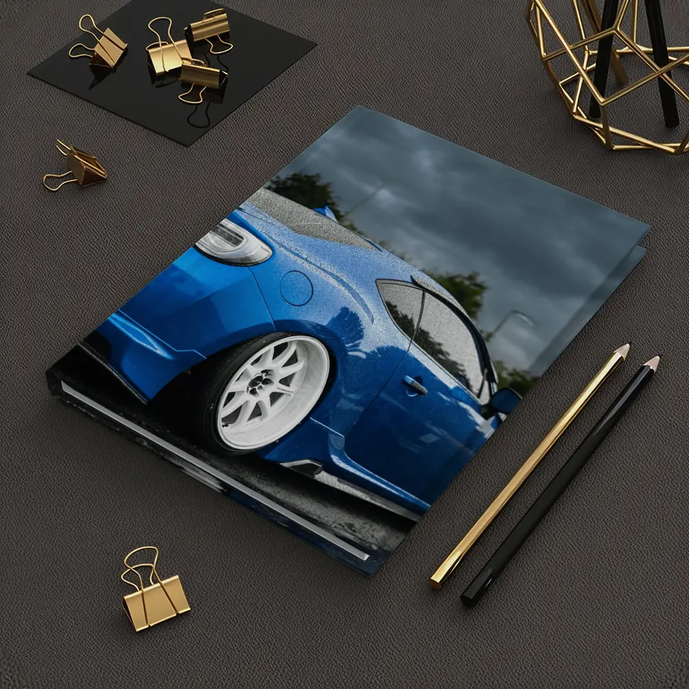 Subaru BRZ Blue Stance Rainy Overcast Sky – Notebooks