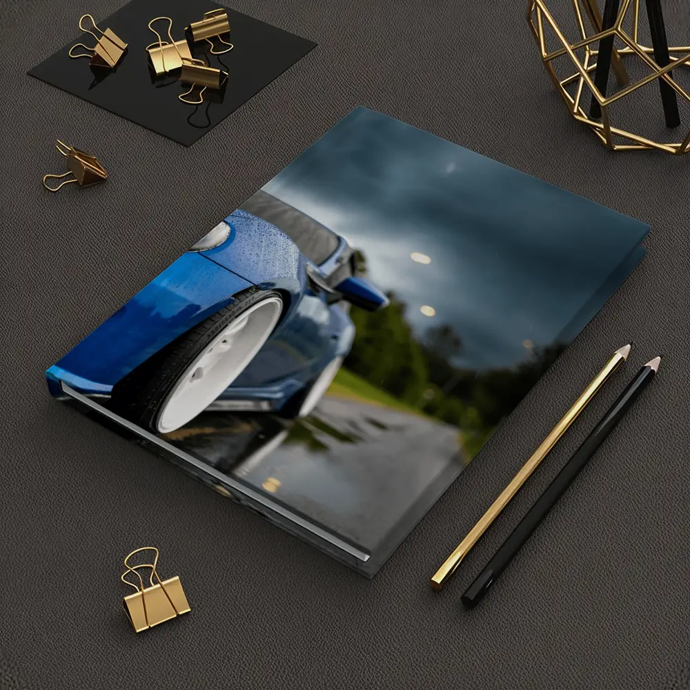 Subaru BRZ Blue Wet Road Stormy Sky – Notebooks