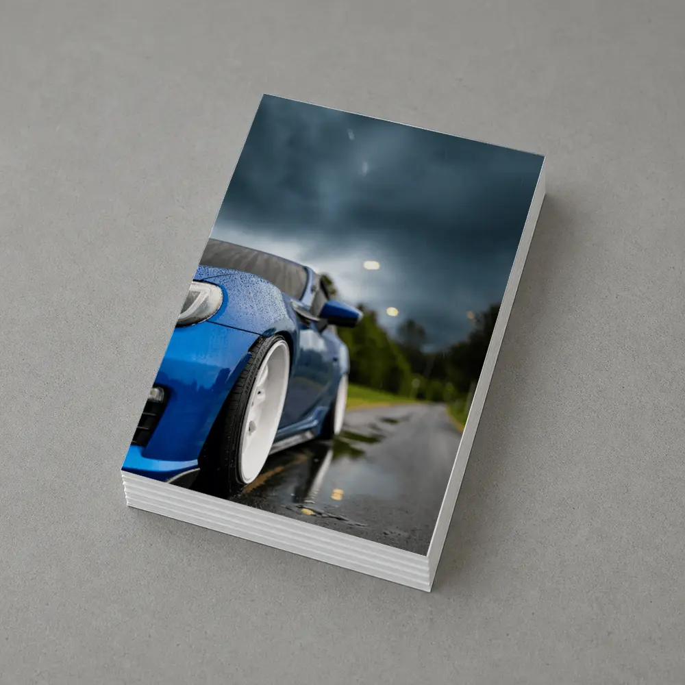 Subaru BRZ Blue Wet Road Stormy Sky – Postcards
