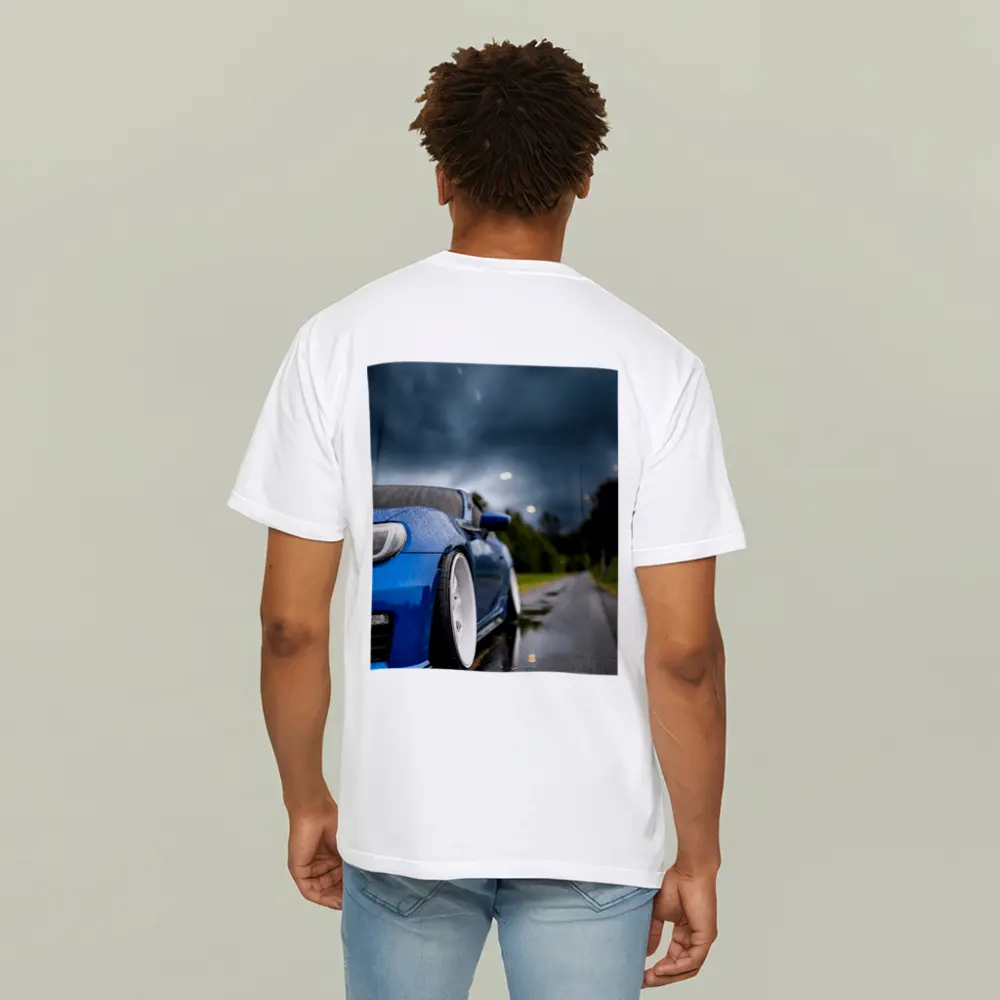 Subaru BRZ Blue Wet Road Stormy Sky – T-Shirts