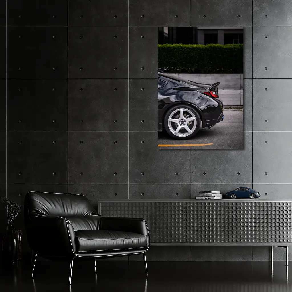 Subaru BRZ Black Coupe Urban Street Setting – Wall Art