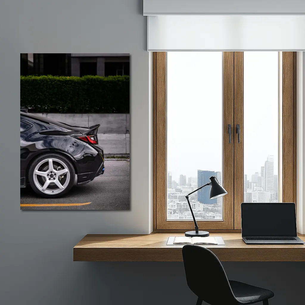 Subaru BRZ Black Coupe Urban Street Setting – Wall Art