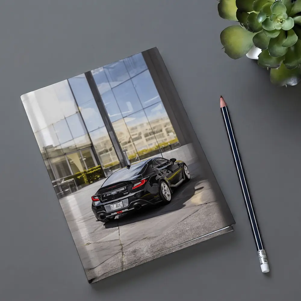 Subaru BRZ Black Coupe Glass Building – Notebooks