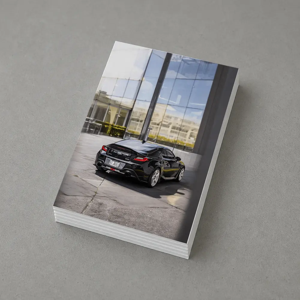 Subaru BRZ Black Coupe Glass Building – Postcards