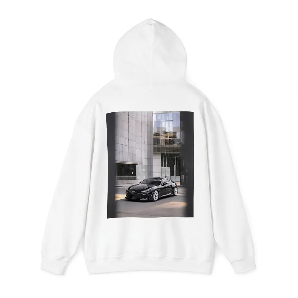 Subaru BRZ Black Coupe Glass Building Street – Hoodies