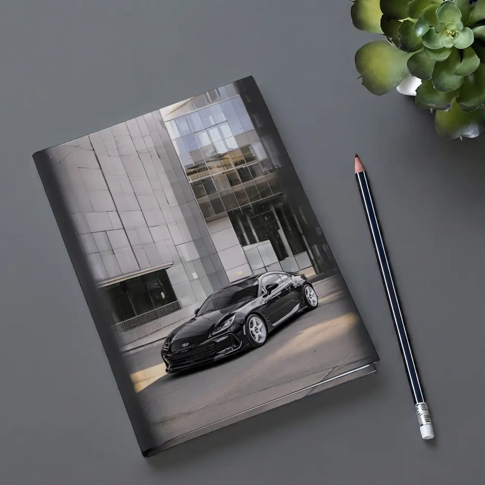 Subaru BRZ Black Coupe Glass Building Street – Notebooks