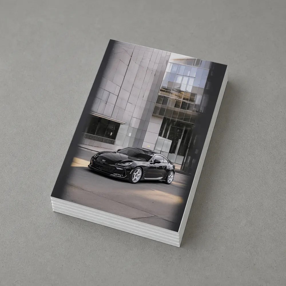 Subaru BRZ Black Coupe Glass Building Street – Postcards