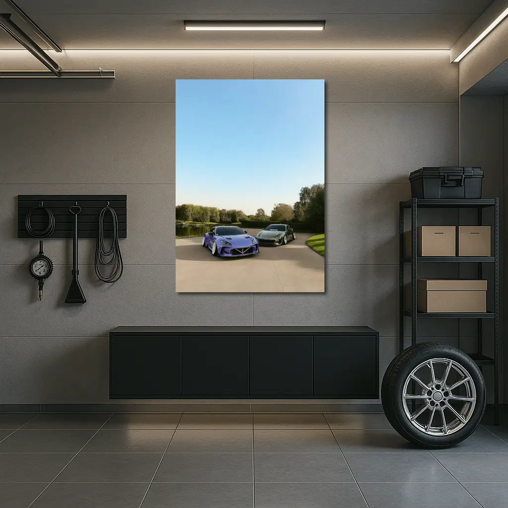 Subaru BRZ Purple Wide Body Stance Outdoors – Wall Art