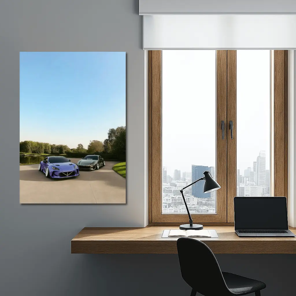 Subaru BRZ Purple Wide Body Stance Outdoors – Wall Art