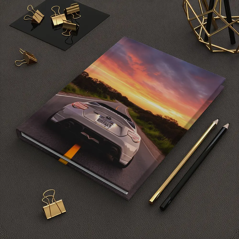 Subaru BRZ Rear View Sunset Road – Notebooks
