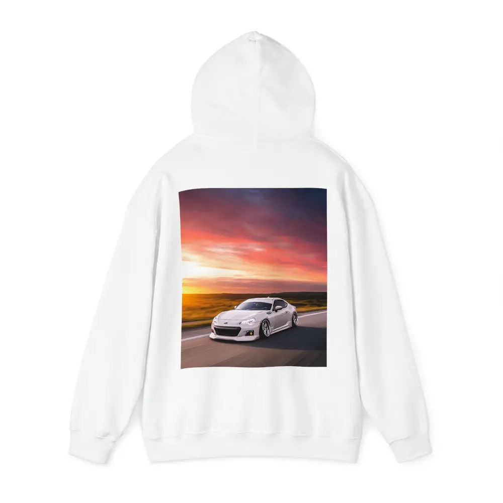 Subaru BRZ White Coupe Sunset Highway Drive – Hoodies
