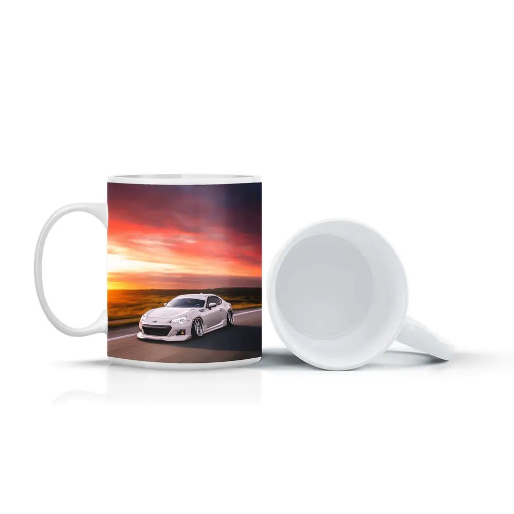 Subaru BRZ White Coupe Sunset Highway Drive – Mugs