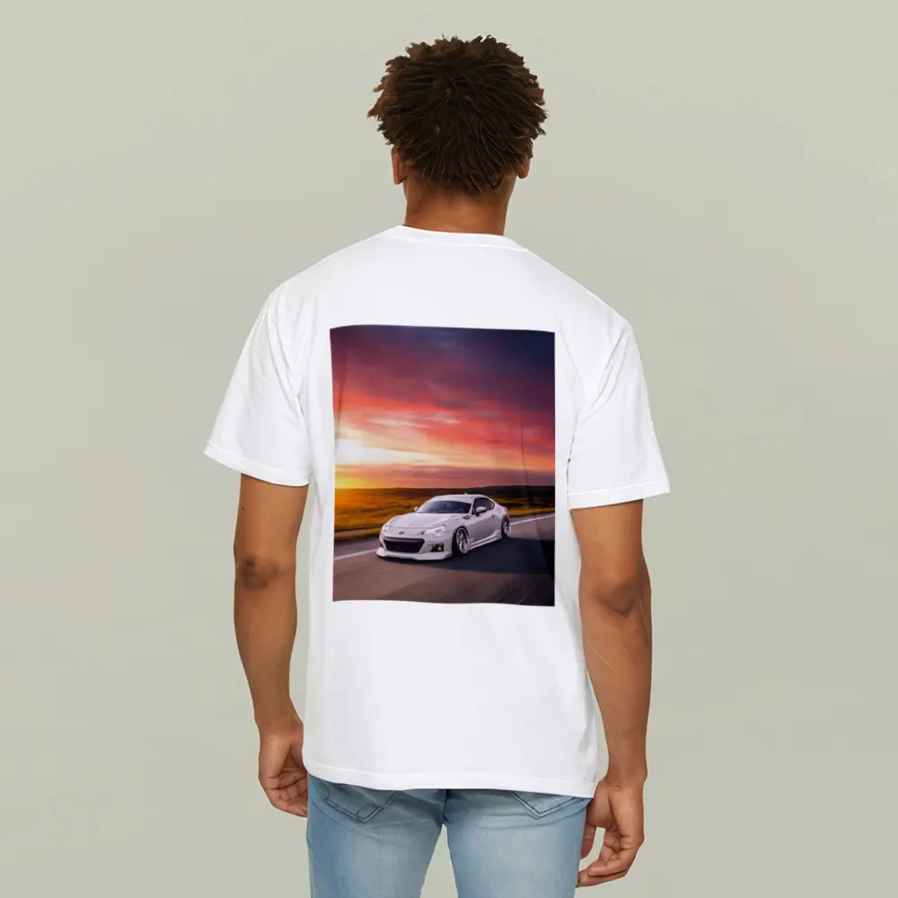 Subaru BRZ White Coupe Sunset Highway Drive – T-Shirts