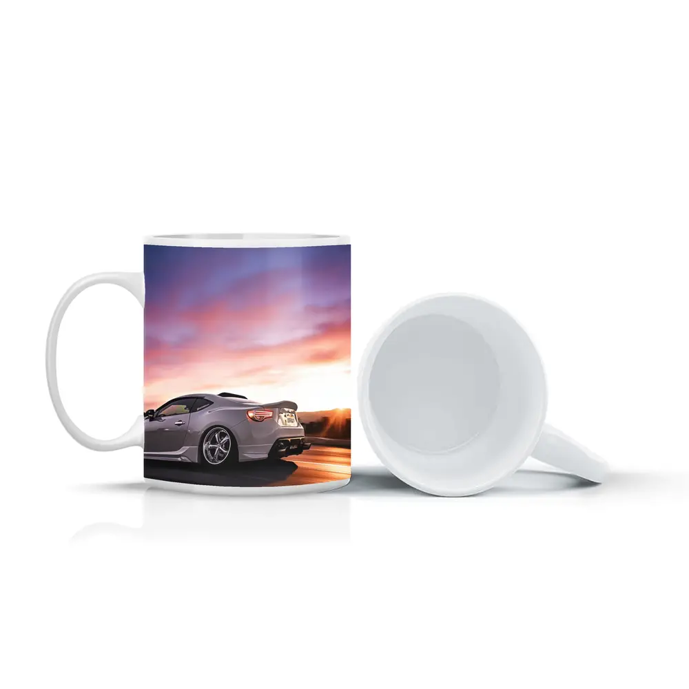 Subaru BRZ Speeding Road Sunset Sky – Mugs