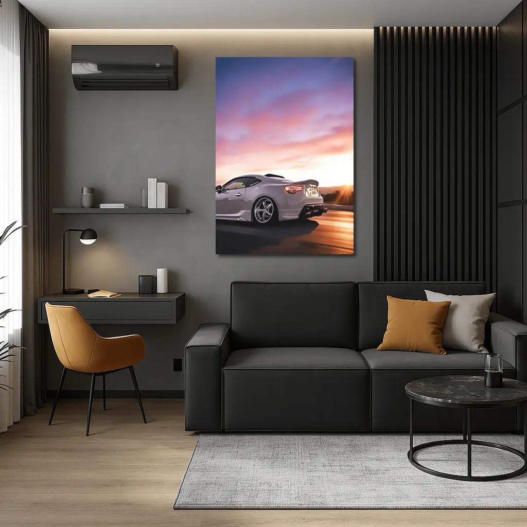 Subaru BRZ Speeding Road Sunset Sky – Wall Art