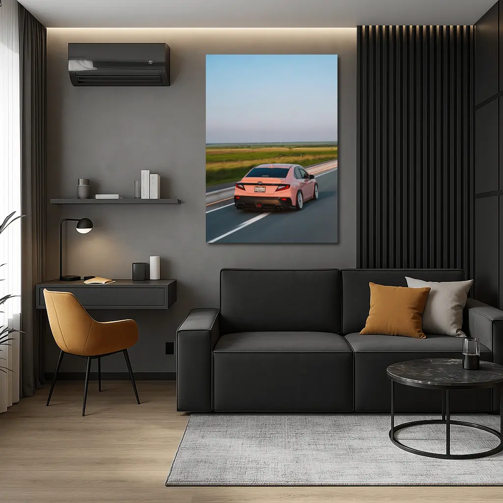 Subaru BRZ Pink Driving Open Highway – Wall Art