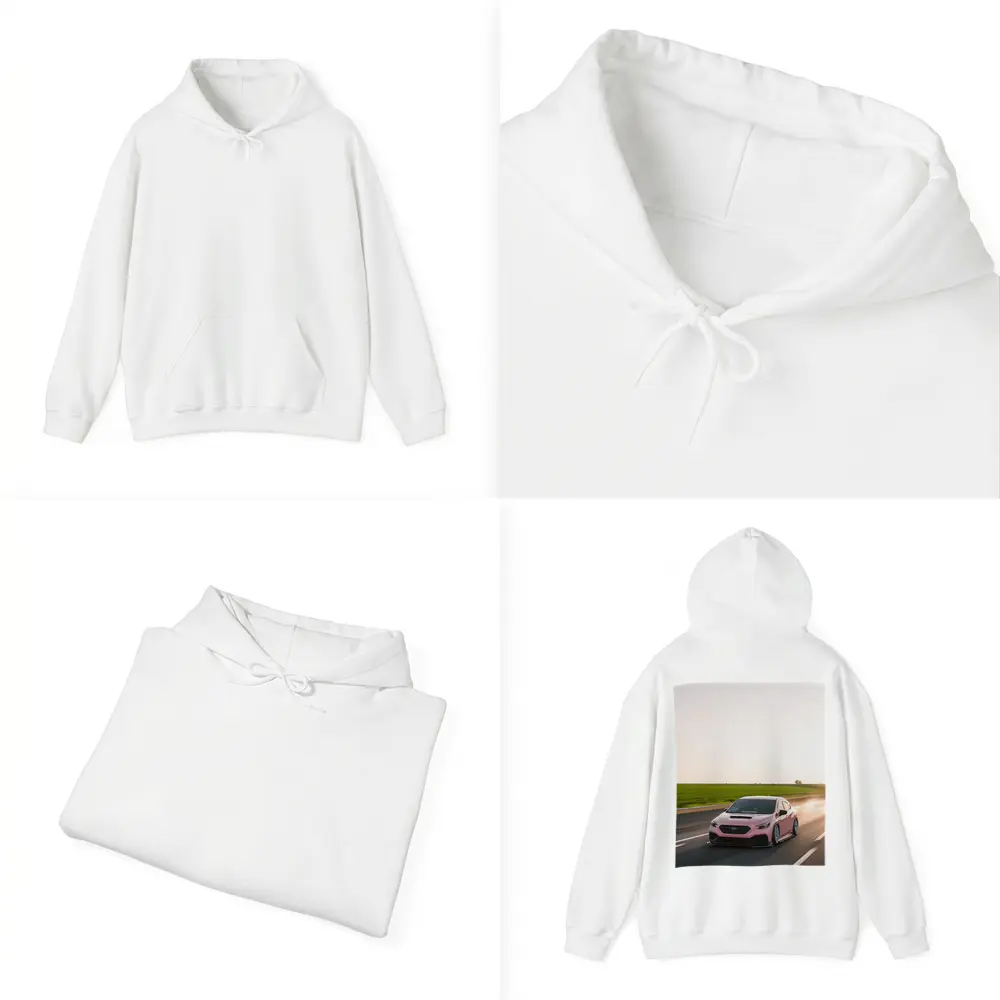 Pink Subaru WRX Speeding Open Road – Hoodies