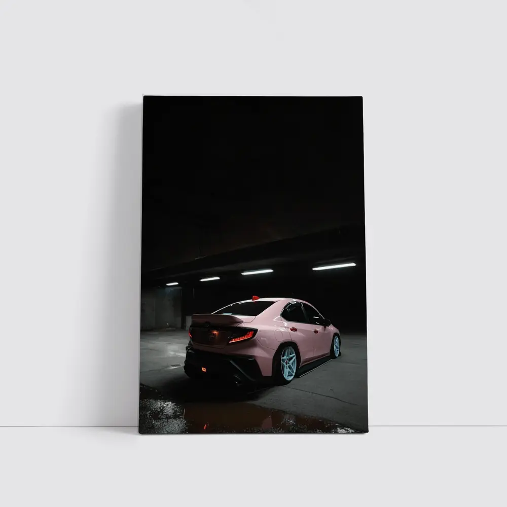 Subaru BRZ Pink Car Underground Parking Night – Wall Art