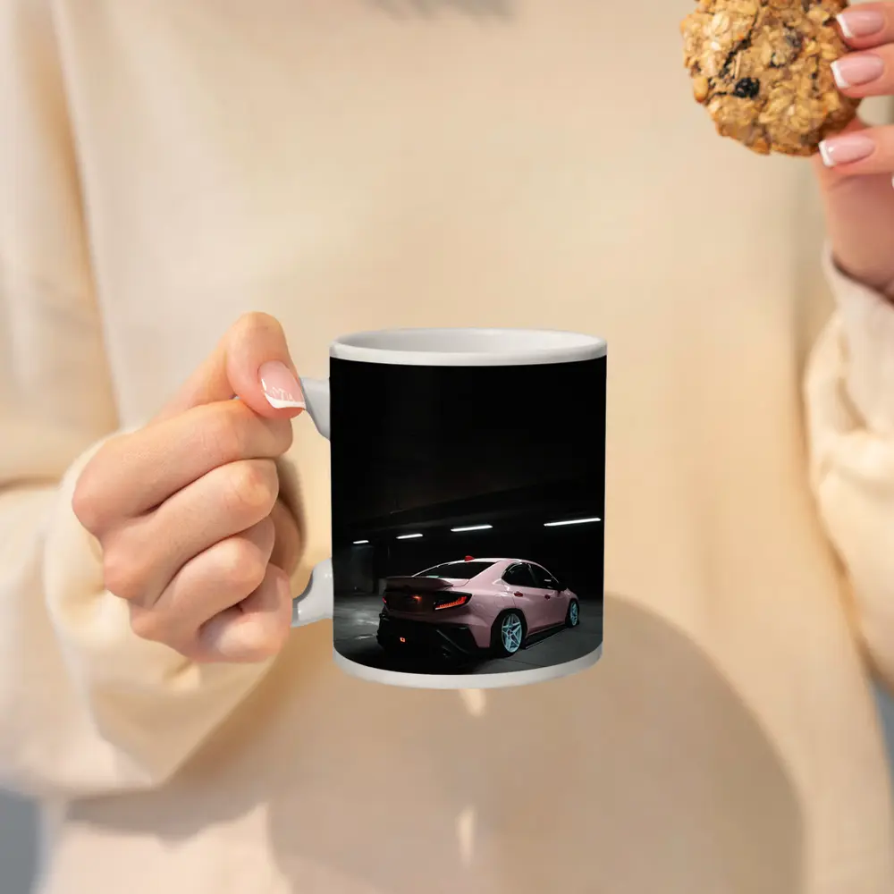Subaru BRZ Pink Car Underground Parking Night – Mugs