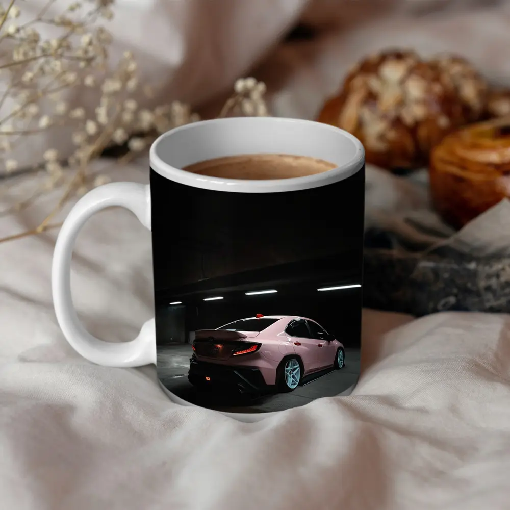 Subaru BRZ Pink Car Underground Parking Night – Mugs