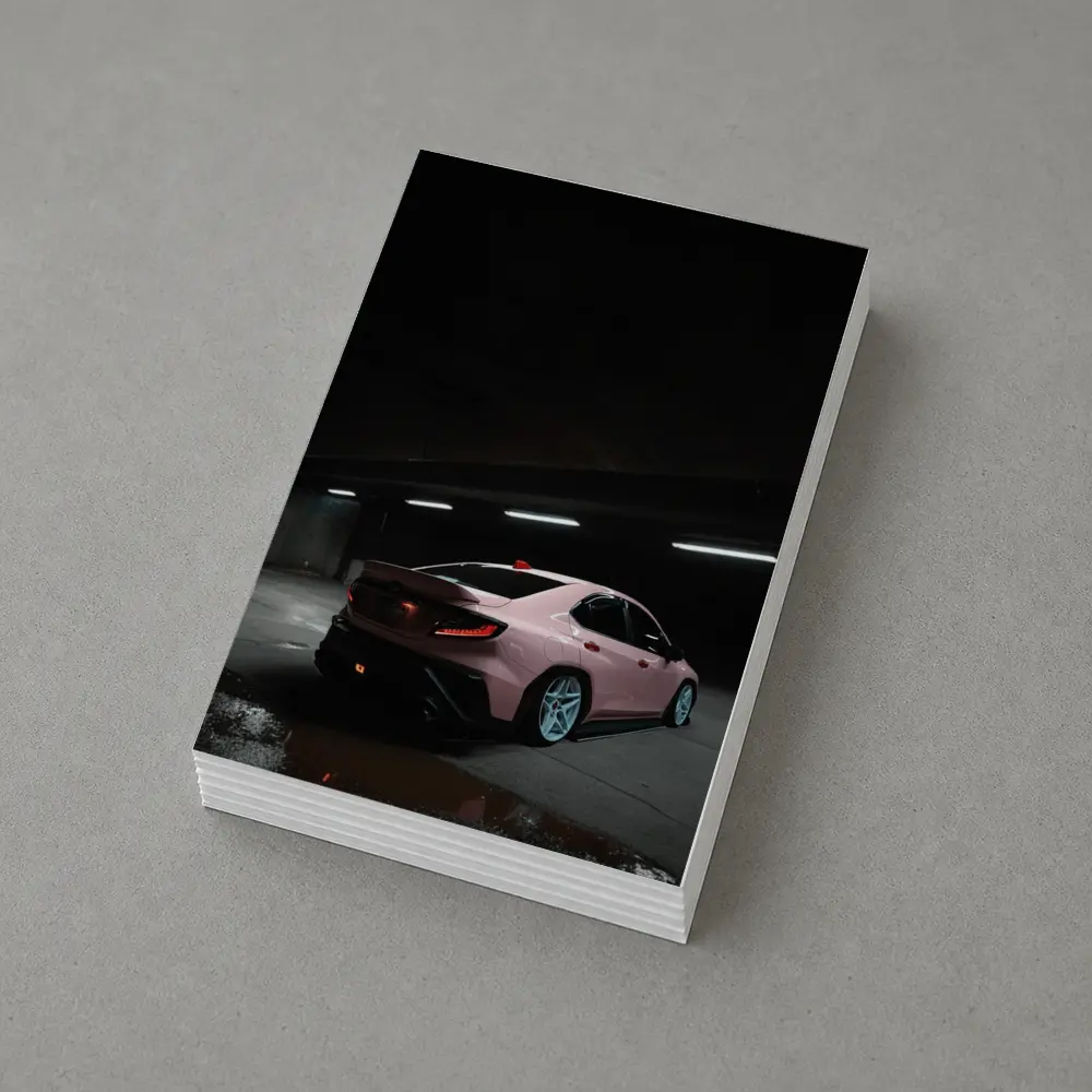 Subaru BRZ Pink Car Underground Parking Night – Postcards