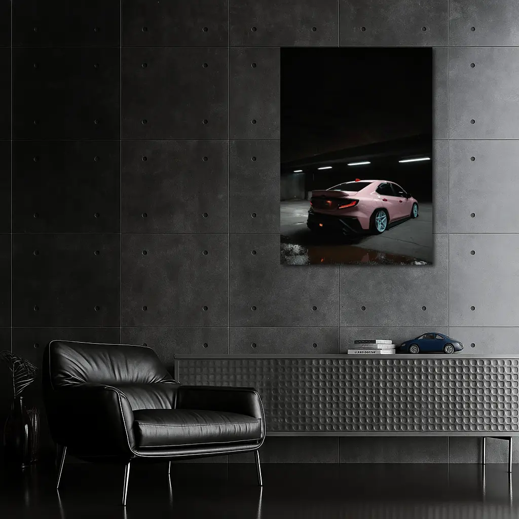 Subaru BRZ Pink Car Underground Parking Night – Wall Art
