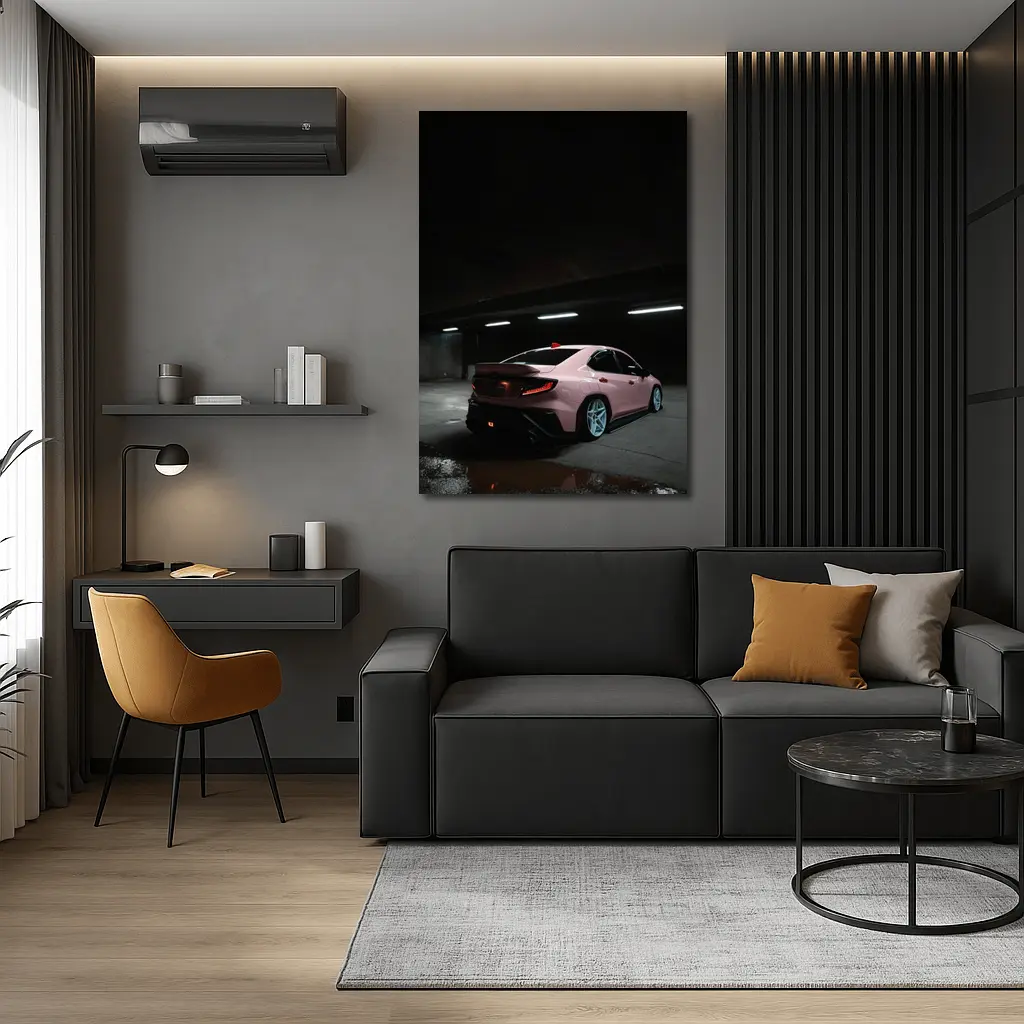 Subaru BRZ Pink Car Underground Parking Night – Wall Art
