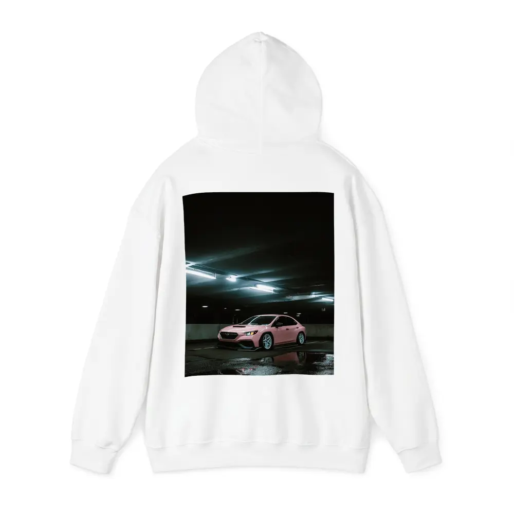 Subaru WRX Pink Slammed Parking Garage Night – Hoodies