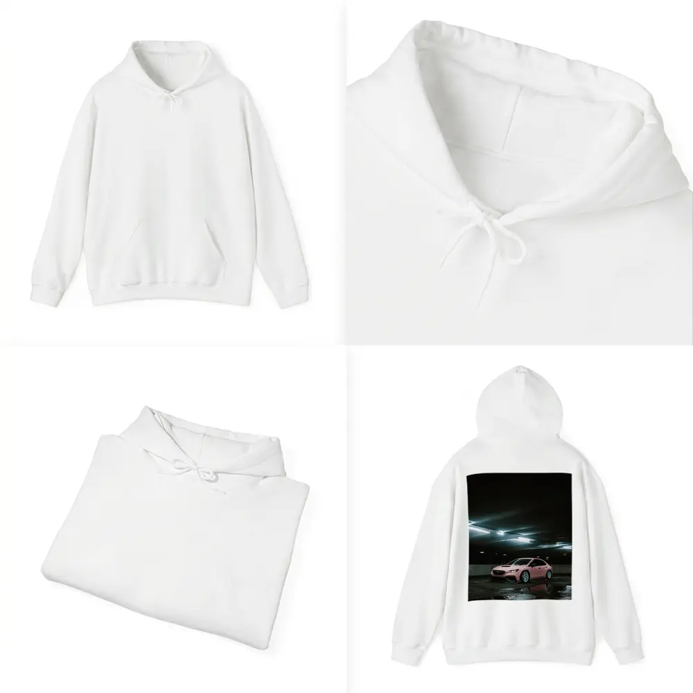 Subaru WRX Pink Slammed Parking Garage Night – Hoodies