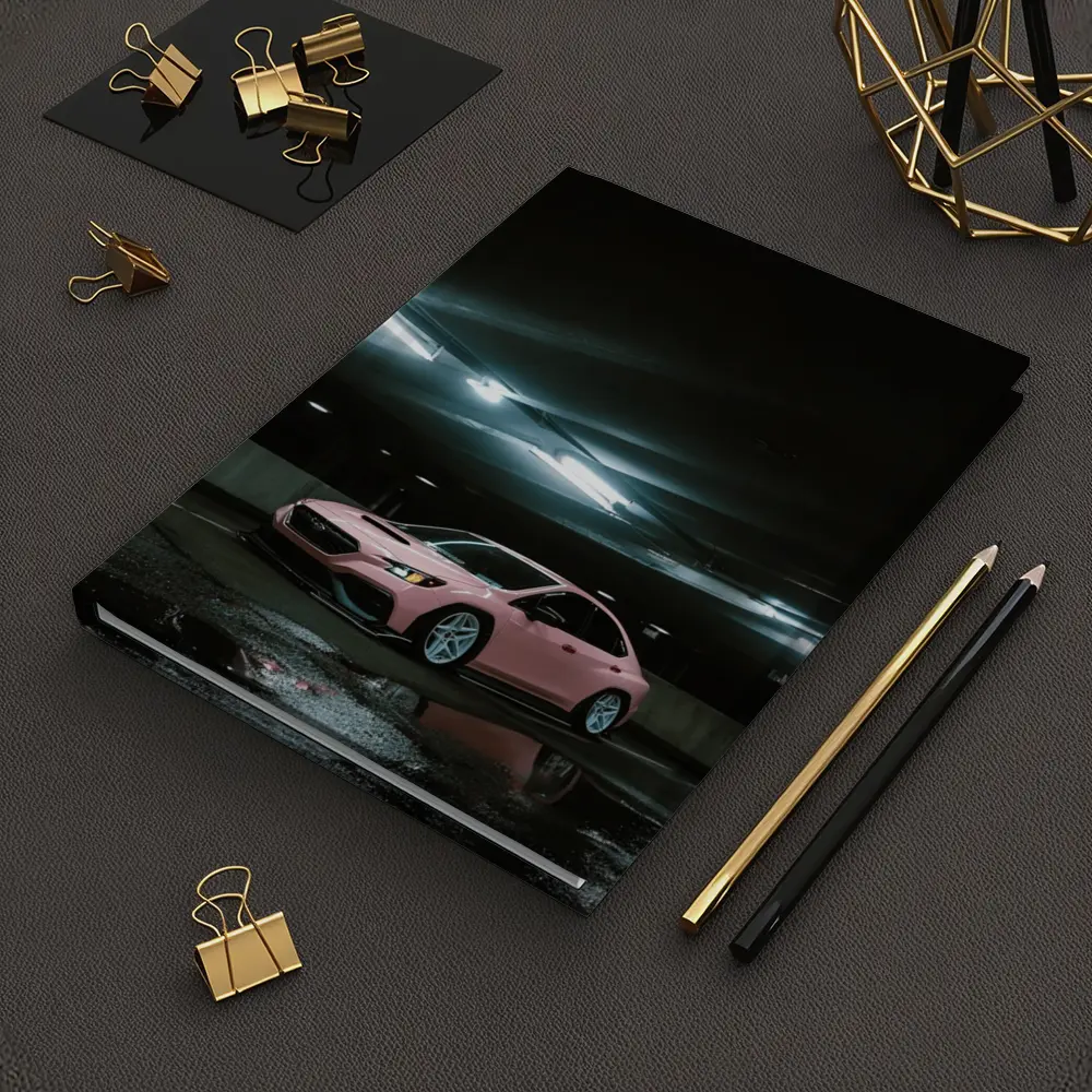 Subaru WRX Pink Slammed Parking Garage Night – Notebooks