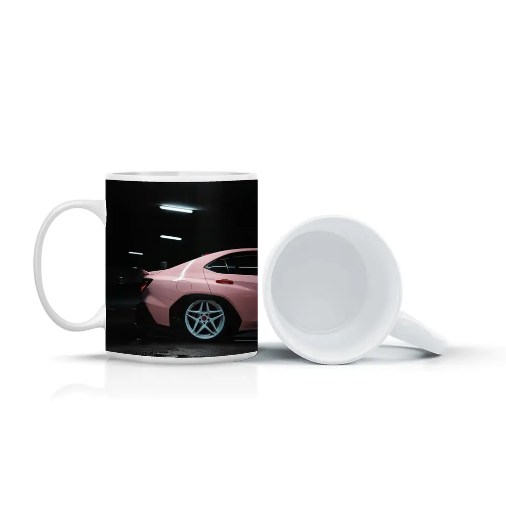 Pink Subaru BRZ Dark Underground Parking Garage – Mugs
