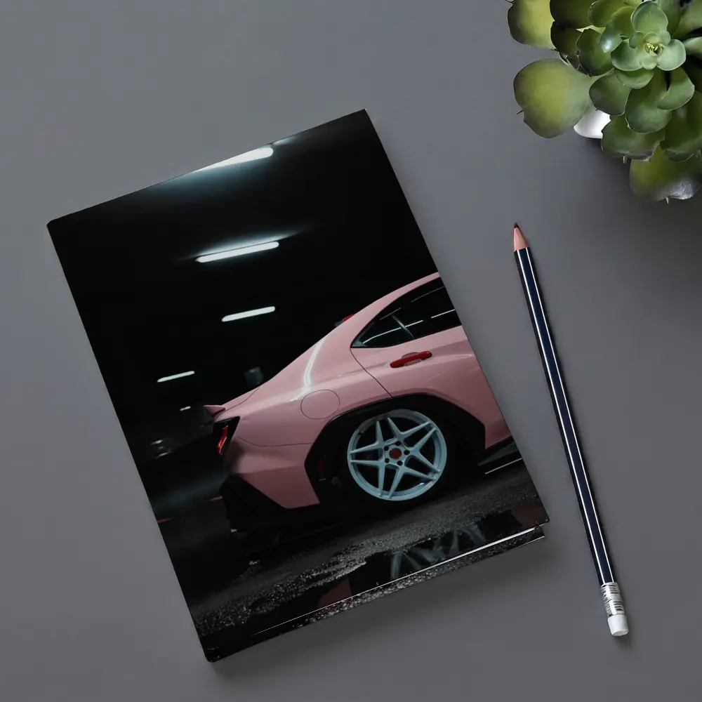 Pink Subaru BRZ Dark Underground Parking Garage – Notebooks