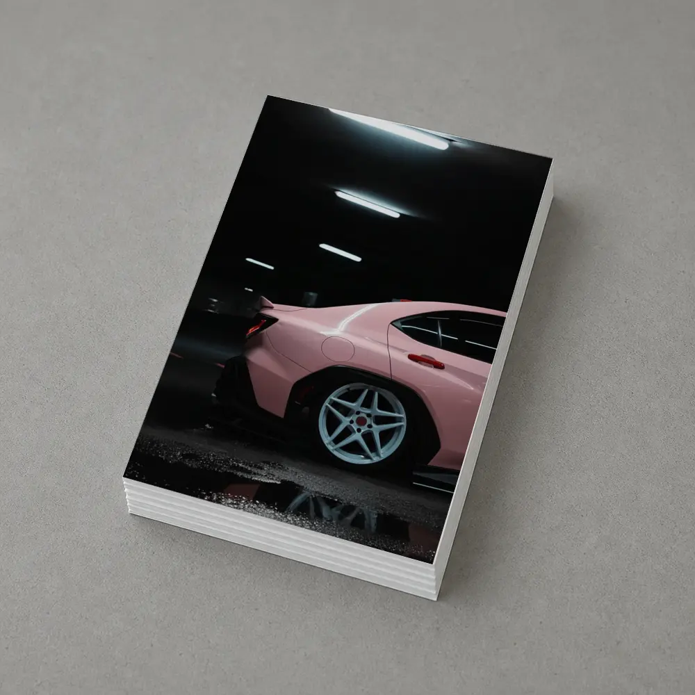 Pink Subaru BRZ Dark Underground Parking Garage – Postcards