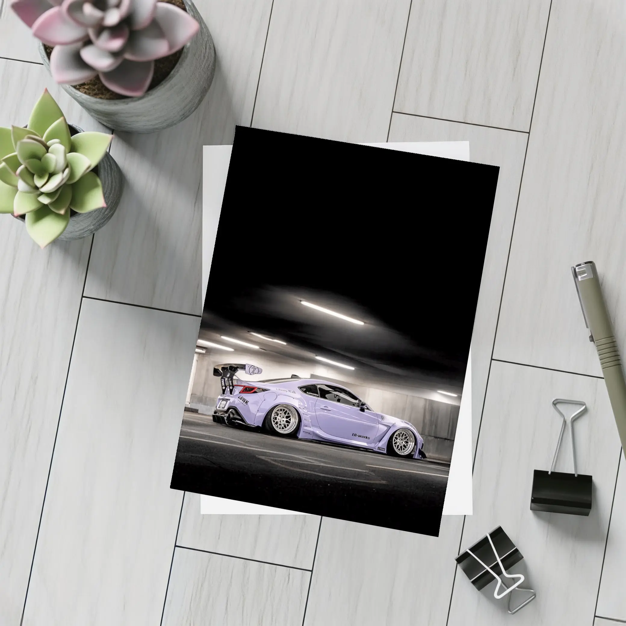 Subaru BRZ Purple Wide Body Underground Parking – Postcards