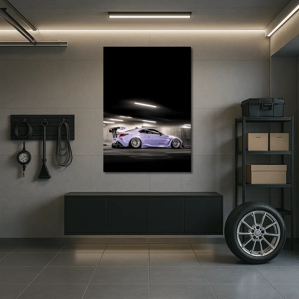 Subaru BRZ Purple Wide Body Underground Parking – Wall Art