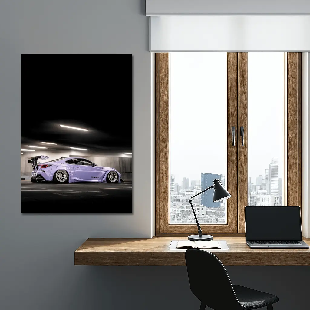 Subaru BRZ Purple Wide Body Underground Parking – Wall Art
