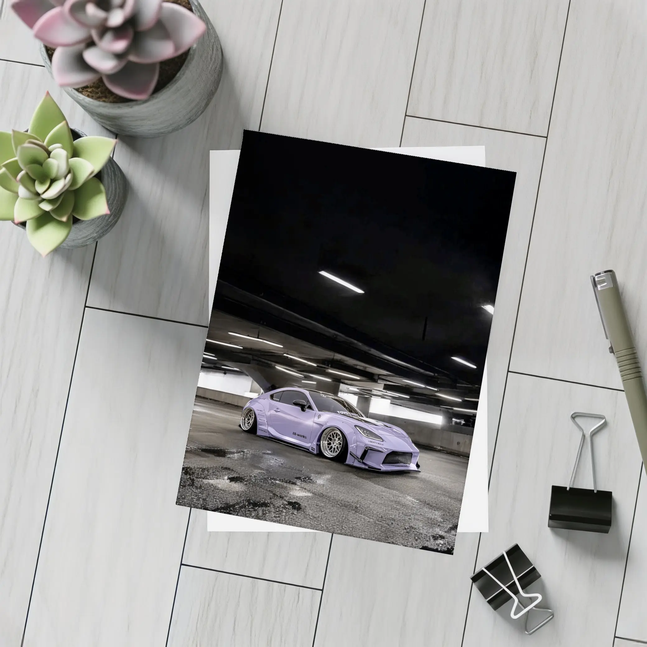Subaru BRZ Purple Widebody Underground Parking – Postcards