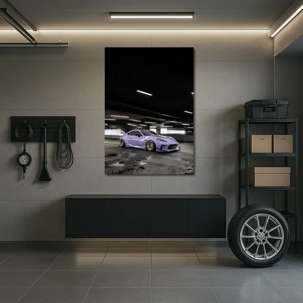 Subaru BRZ Purple Widebody Underground Parking – Wall Art