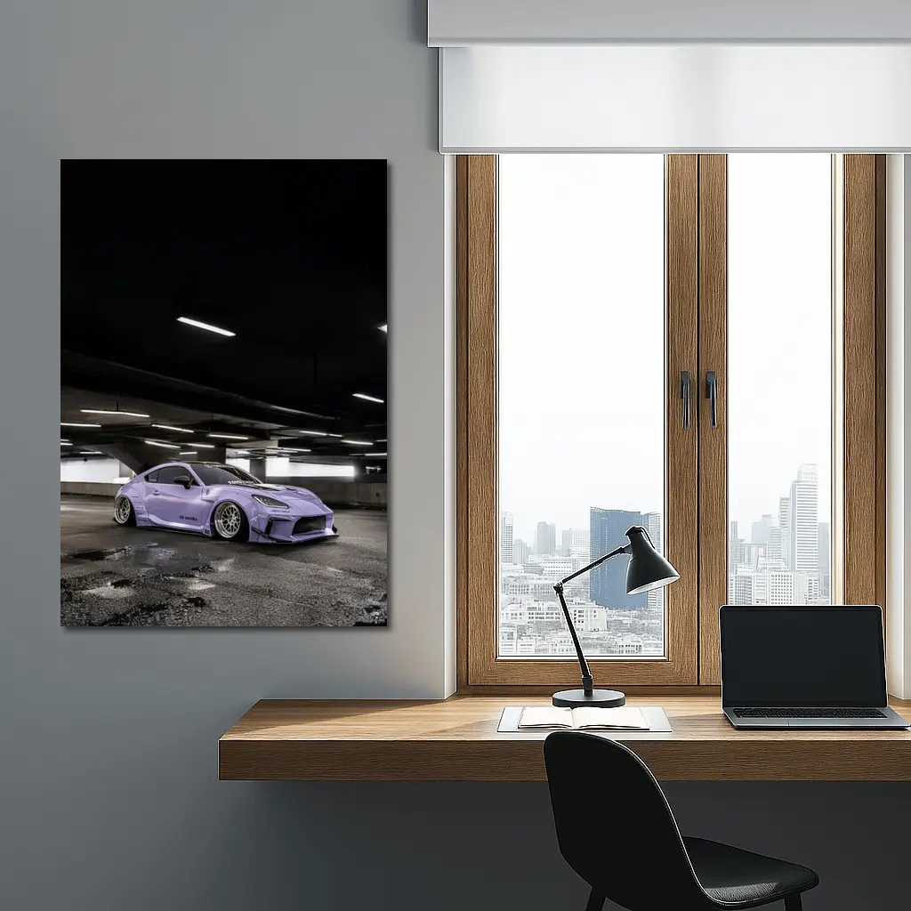 Subaru BRZ Purple Widebody Underground Parking – Wall Art