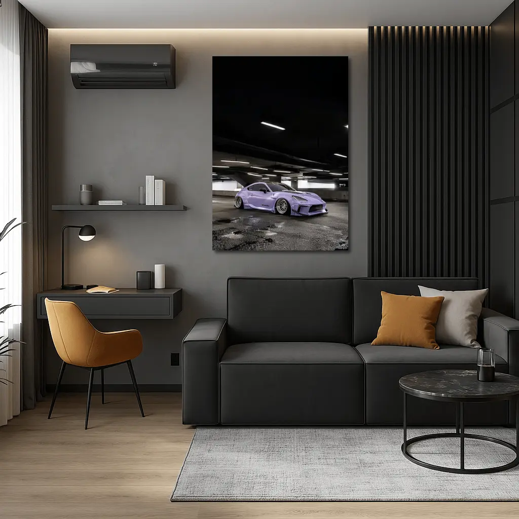 Subaru BRZ Purple Widebody Underground Parking – Wall Art
