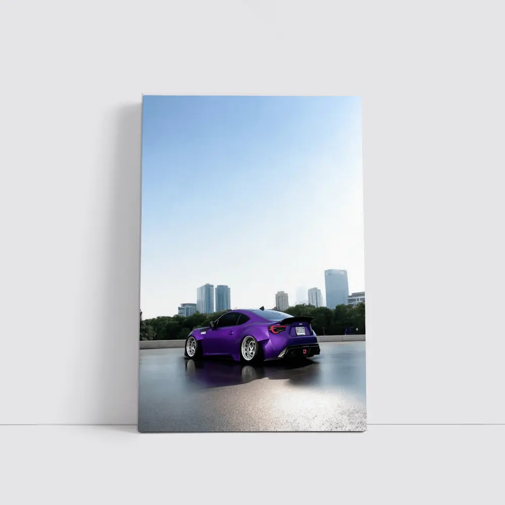 Purple Subaru BRZ Stance City Skyline – Wall Art
