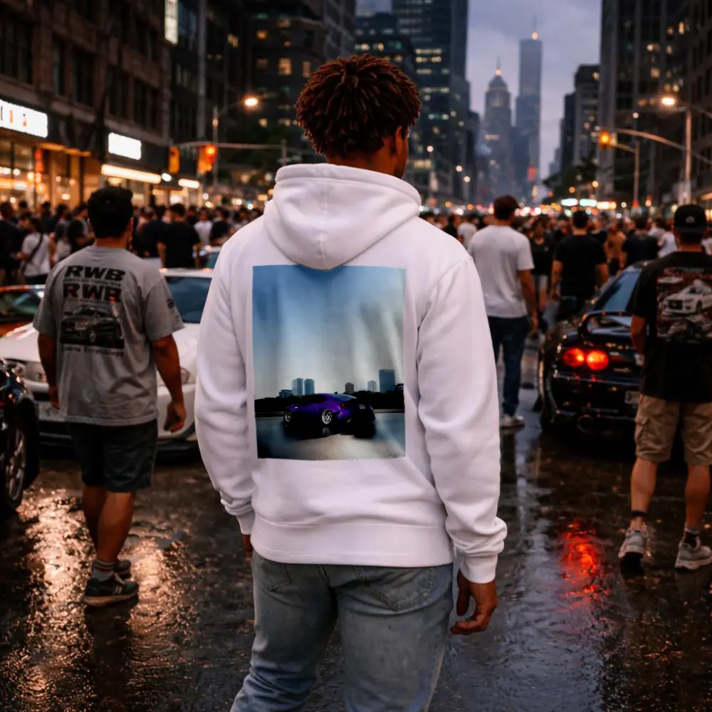 Purple Subaru BRZ Stance City Skyline – Hoodies