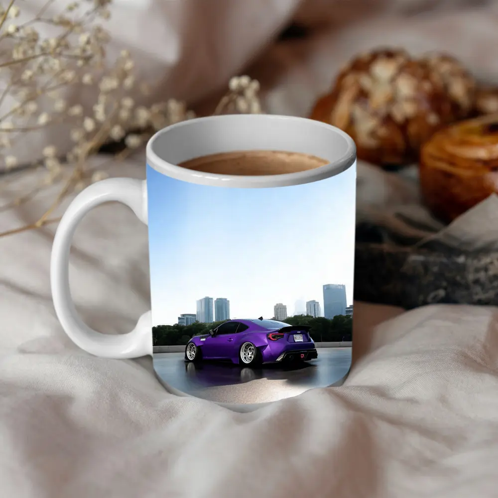 Purple Subaru BRZ Stance City Skyline – Mugs