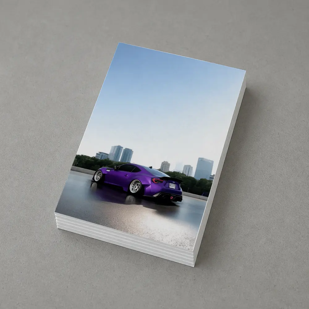 Purple Subaru BRZ Stance City Skyline – Postcards
