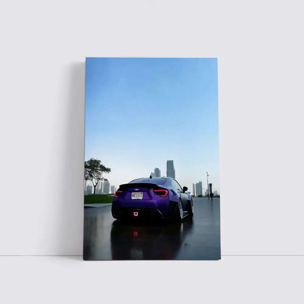 Subaru BRZ Purple Coupe City Skyline – Wall Art