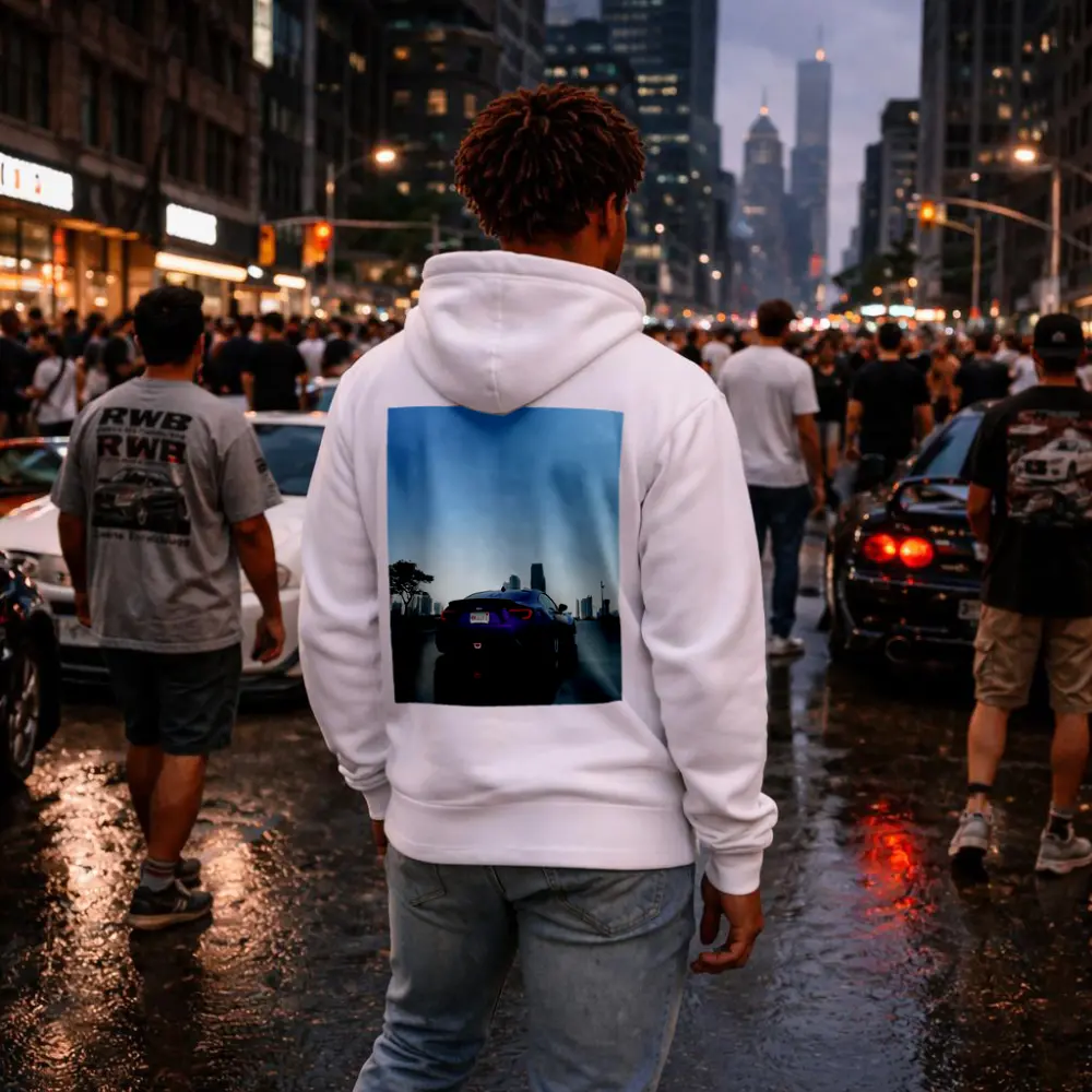 Subaru BRZ Purple Coupe City Skyline – Hoodies