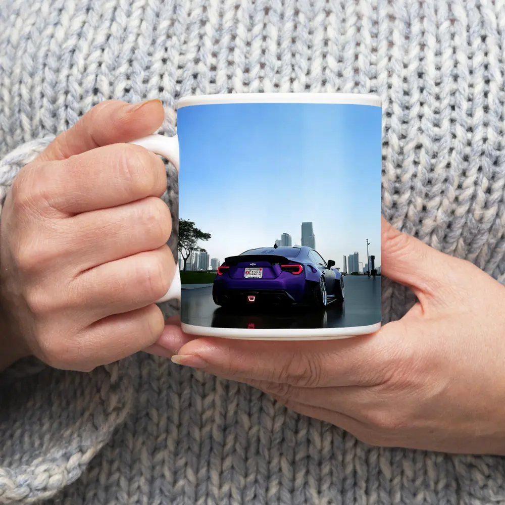 Subaru BRZ Purple Coupe City Skyline – Mugs