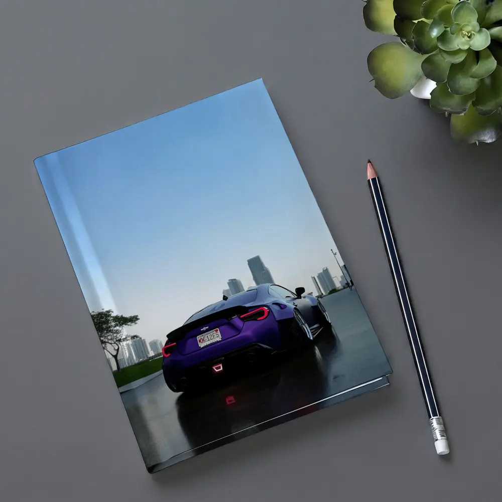 Subaru BRZ Purple Coupe City Skyline – Notebooks