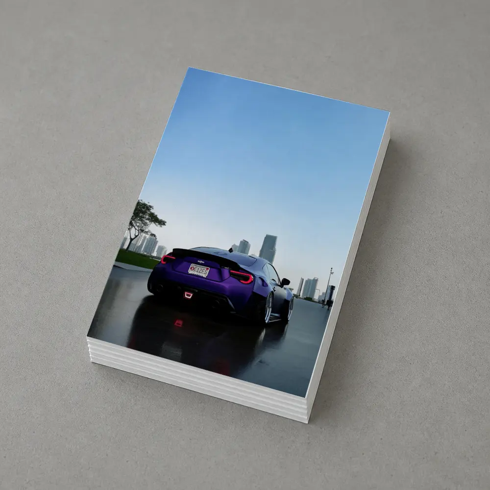 Subaru BRZ Purple Coupe City Skyline – Postcards